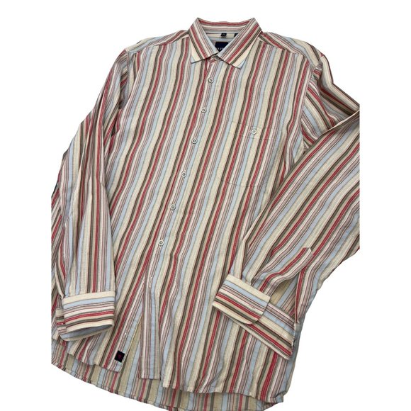 Haupt Men Shirt Textured Button Up Long Sleeve Large L 41/42 16.5 - Picture 1 of 5